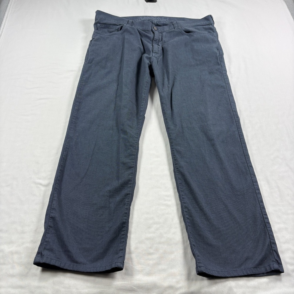 Canali Pants Mens 38x30 Blue Cotton Chino Casual Slacks Italy Made